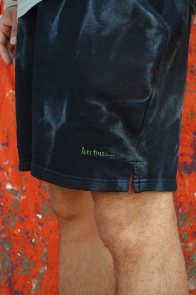 iets frans… – Gebatikte Shorts in Schwarz #3