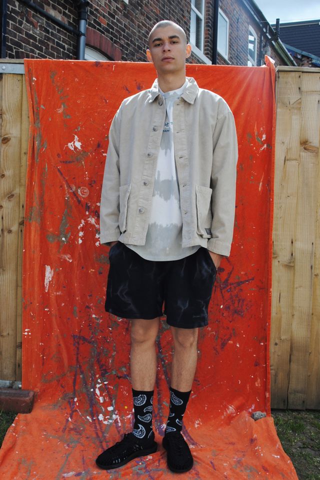 iets frans… – Gebatikte Shorts in Schwarz #4