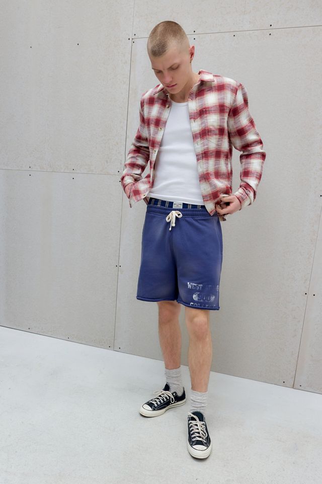 BDG Blue Sun Bleach Jersey Shorts #1
