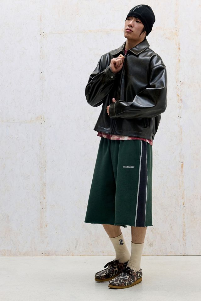 iets frans... Shorts Green Harri Panel con Orlo Grezzo #1