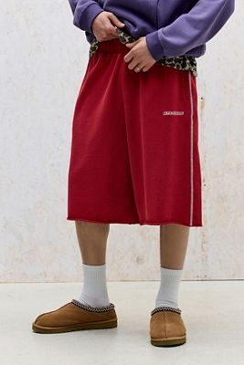 iets frans... Hot Red Harri Raw Hem Crop Joggers