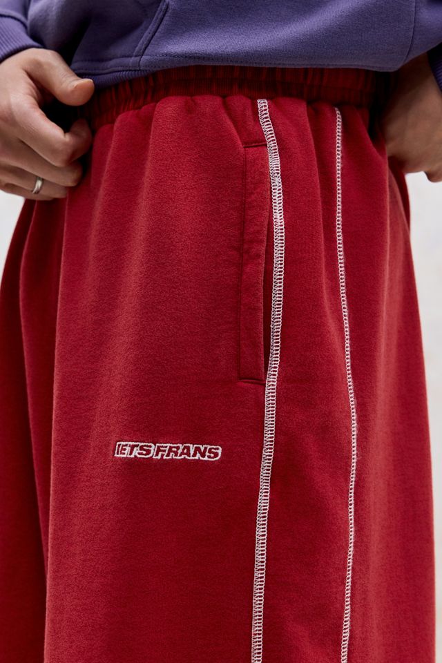 iets frans... Pantaloni Jogger Corti con Orlo Grezzo Harri Rosso Acceso #2