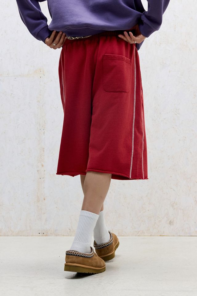 iets frans... Pantaloni Jogger Corti con Orlo Grezzo Harri Rosso Acceso #3
