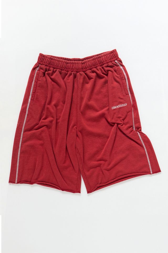 iets frans... Pantaloni Jogger Corti con Orlo Grezzo Harri Rosso Acceso #4