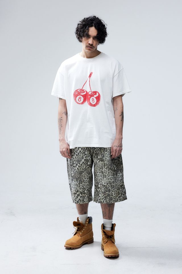 ★JADED LONDON UK★ Charcoal Leopard Cadet Baggy Shorts Shop Charcoal Leopard Cadet Baggy Shorts | Jaded London
