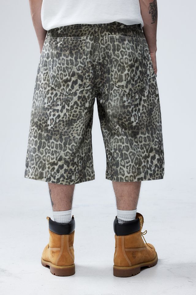 ★JADED LONDON UK★ Charcoal Leopard Cadet Baggy Shorts Shop Charcoal Leopard Cadet Baggy Shorts | Jaded London