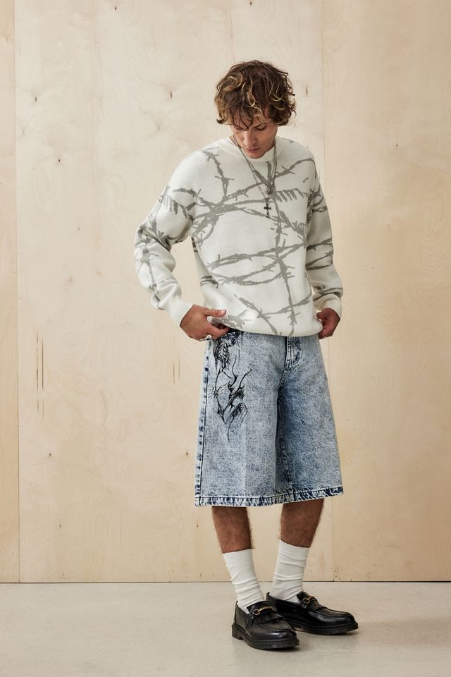Jaded London Lazy Willy Light Wash Denim Shorts #1