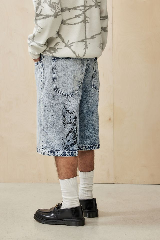 Jaded London Lazy Willy Light Wash Denim Shorts #3
