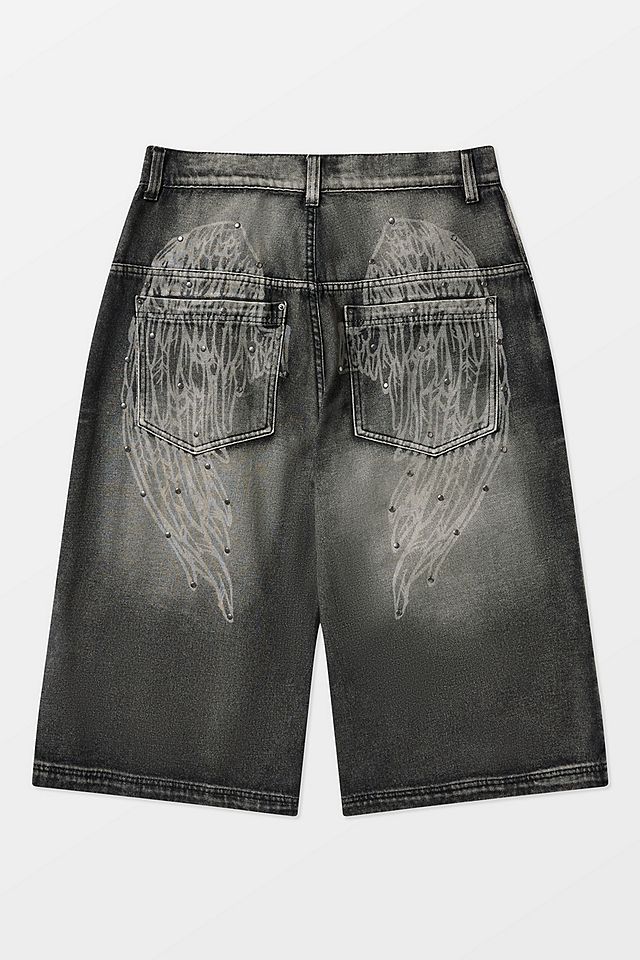 Jaded London Black Ethereal Colossus Jorts | Urban Outfitters UK Jaded London Black Ethereal Colossus Jorts | Urban Outfitters UK