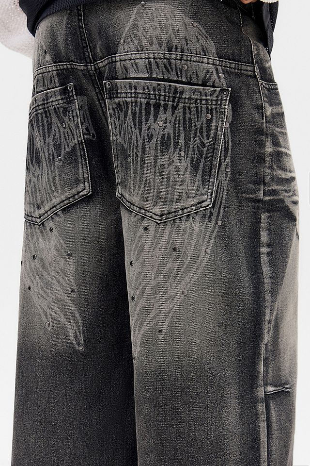 Jaded London Black Ethereal Colossus Jorts | Urban Outfitters UK Jaded London Black Ethereal Colossus Jorts | Urban Outfitters UK