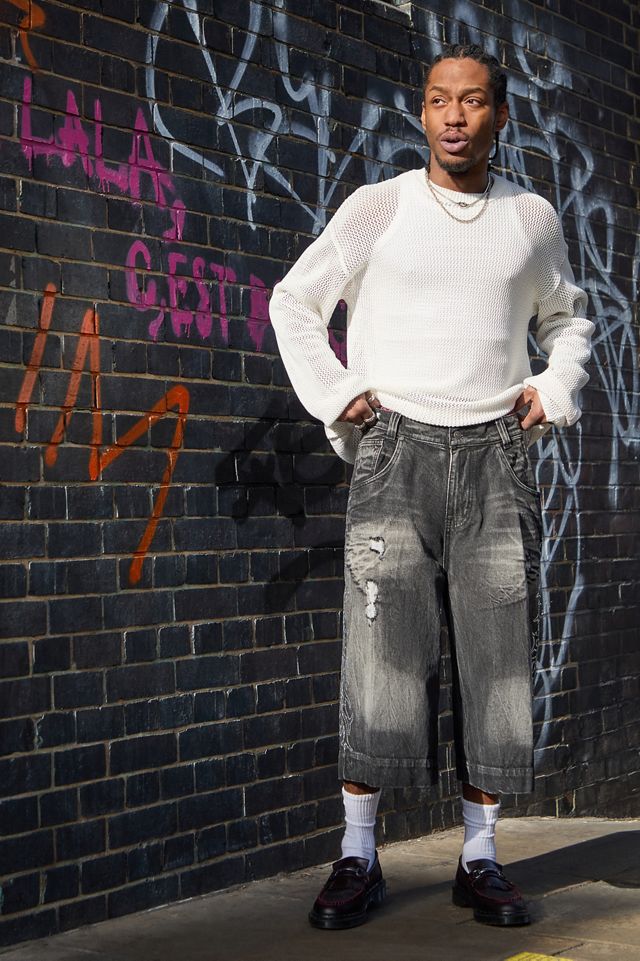 Jaded London Crystalline Jorts | Urban Outfitters UK