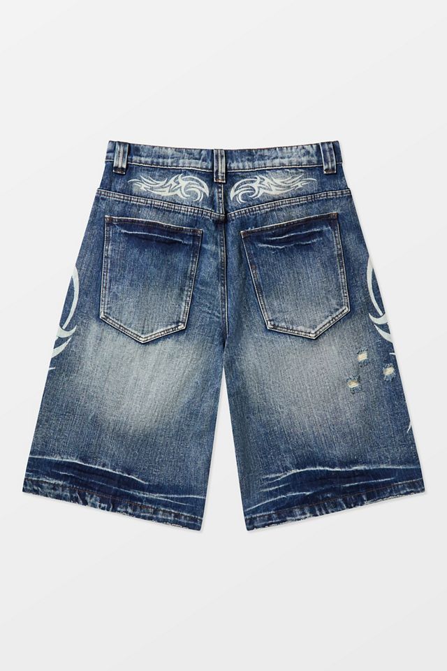 Jaded London Blue Blade Colossus Jorts | Urban Outfitters UK
