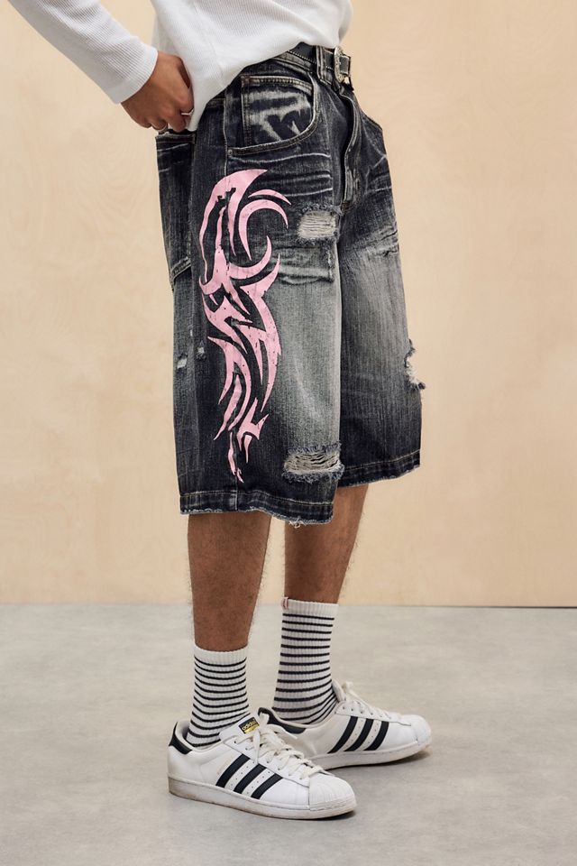 Jaded London Pink Blade Colossus Jorts | Urban Outfitters UK