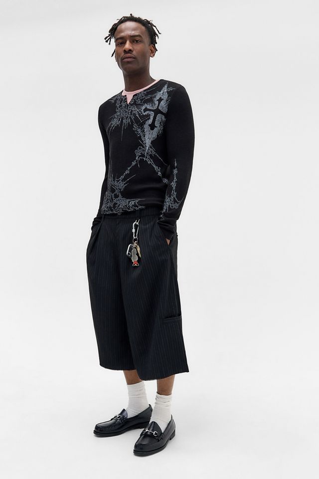 Jaded London Goliath Pinstripe Baggy Shorts | Urban
