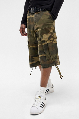 【JADED LONDON】Washed Black Cadet Camo Baggy Shorts Shop Washed Black Cadet Camo Baggy Shorts | Jaded London