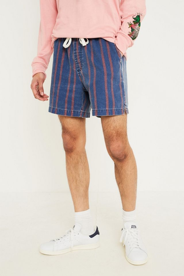 BDG Rayed Denim Drawstring Shorts #1