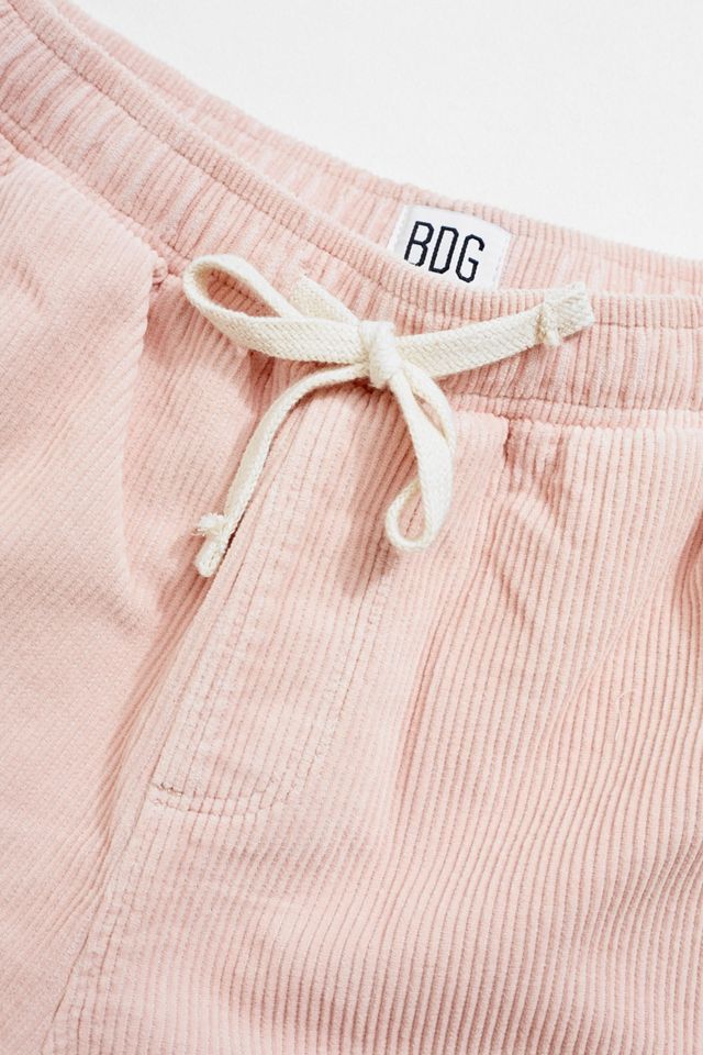BDG – Shorts aus Cord in Rosa mit Kordelzug #1