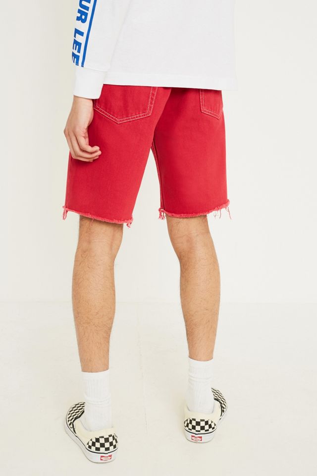 BDG Dad Overdyed Red Denim Shorts #2