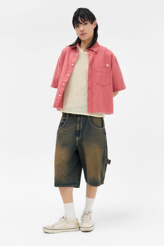 Shorts charpentier oversize en denim teinté pierre BDG #1