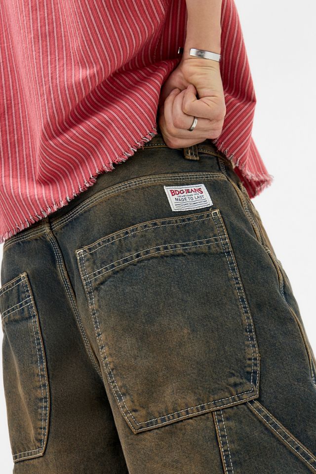 Shorts charpentier oversize en denim teinté pierre BDG #4