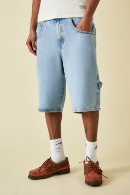 Guys in best sale denim shorts