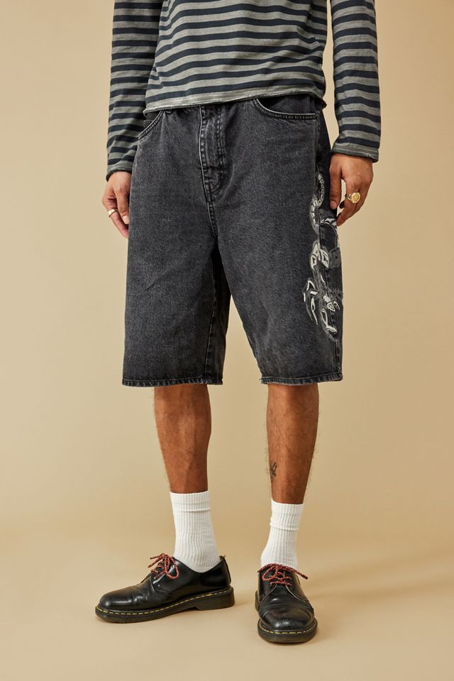 BDG Washed Black Denim Jack Scorpion Denim Shorts | Urban Outfitters UK