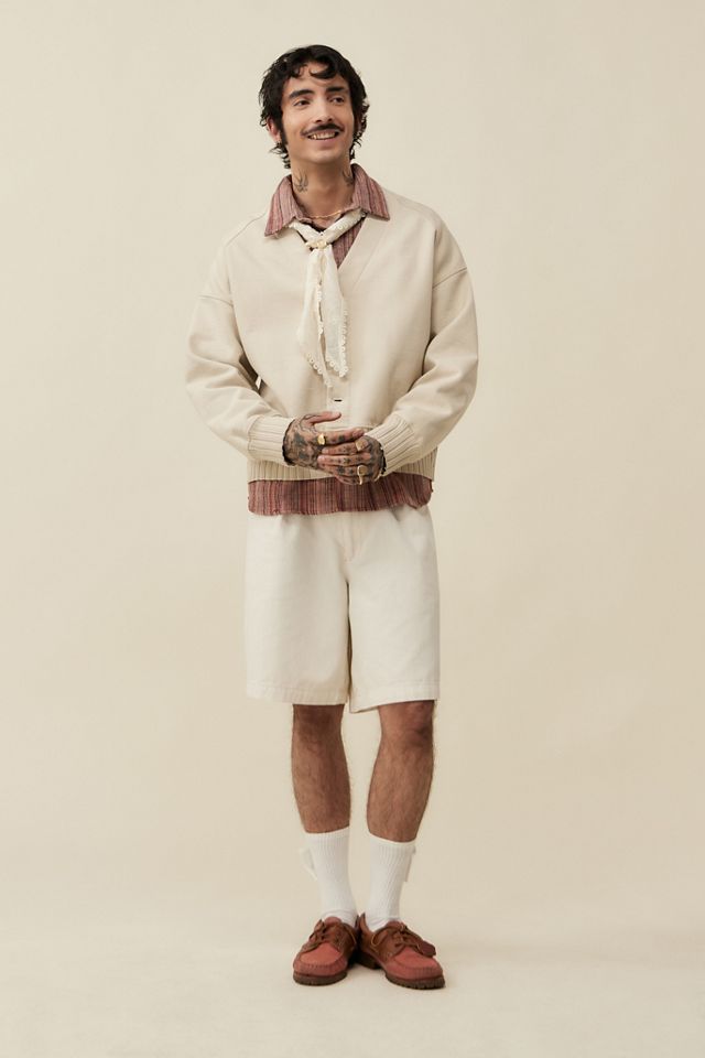 Loom Ecru Twin Pleat Shorts #2