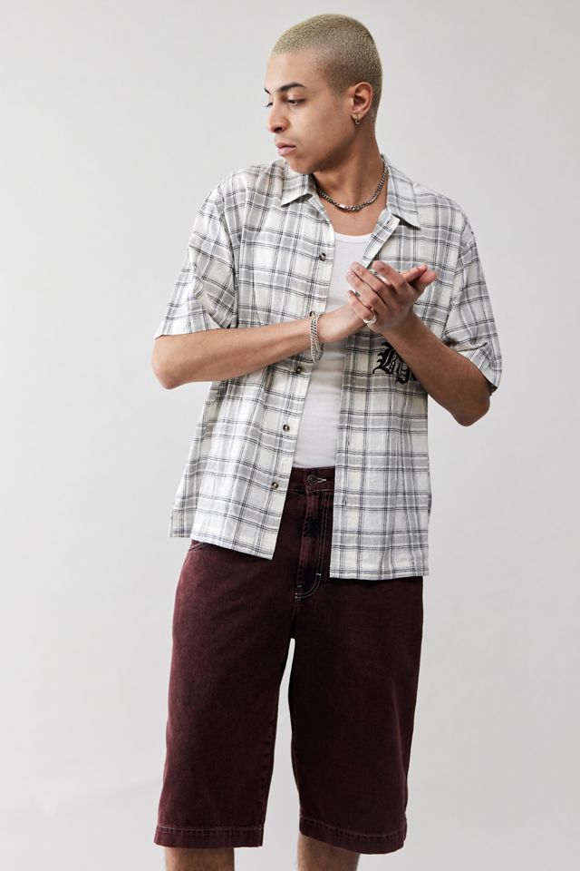 BDG Neo Skate Denim Red Overdyed Shorts #1