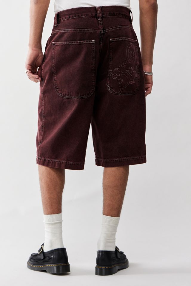 BDG Neo Skate Denim Red Overdyed Shorts #3