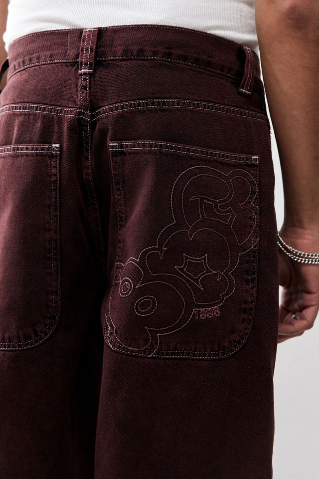BDG Neo Skate Denim Red Overdyed Shorts #4