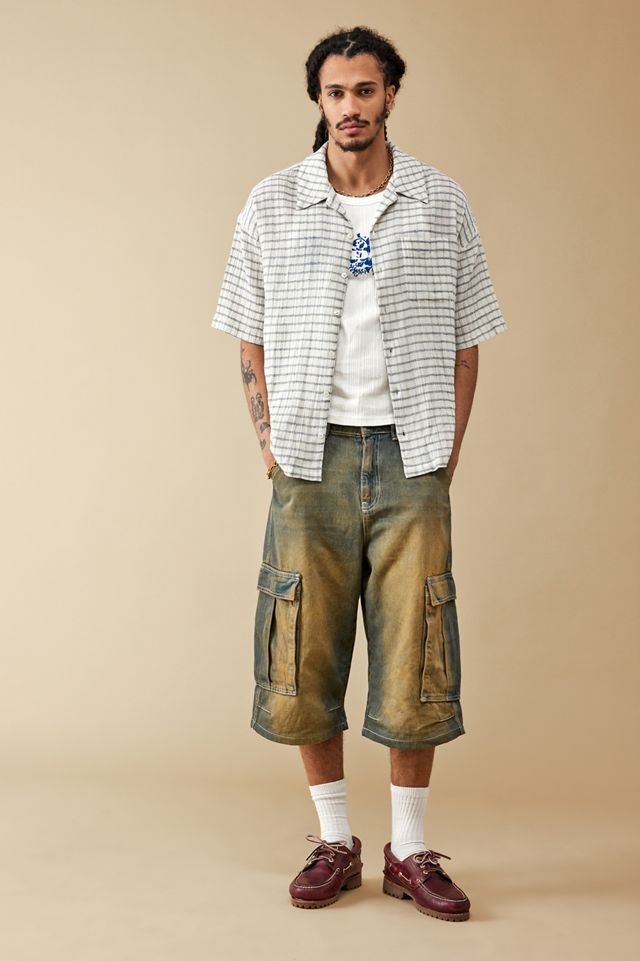 BDG Stone Washed Longline Cargo Shorts  #1