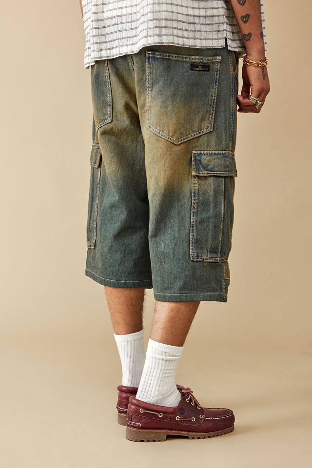 BDG Stone Washed Longline Cargo Shorts  #2