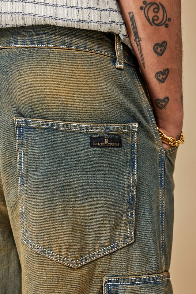 BDG Stone Washed Longline Cargo Shorts  #3