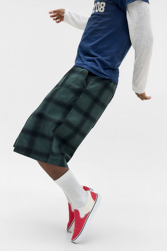 iets frans... Green Check Poplin Chino Shorts #4