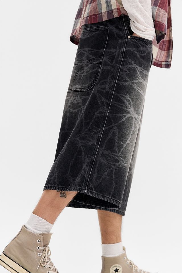 BDG Neo Black Barbed Wire Denim Skate Shorts #2