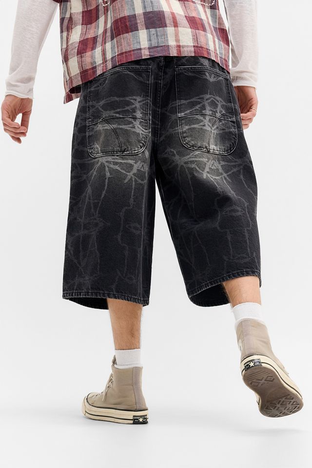 BDG Neo Black Barbed Wire Denim Skate Shorts #3