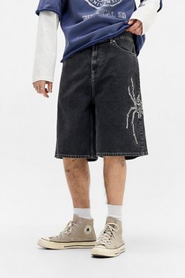 BDG Jack Washed Black Spider Denim Shorts