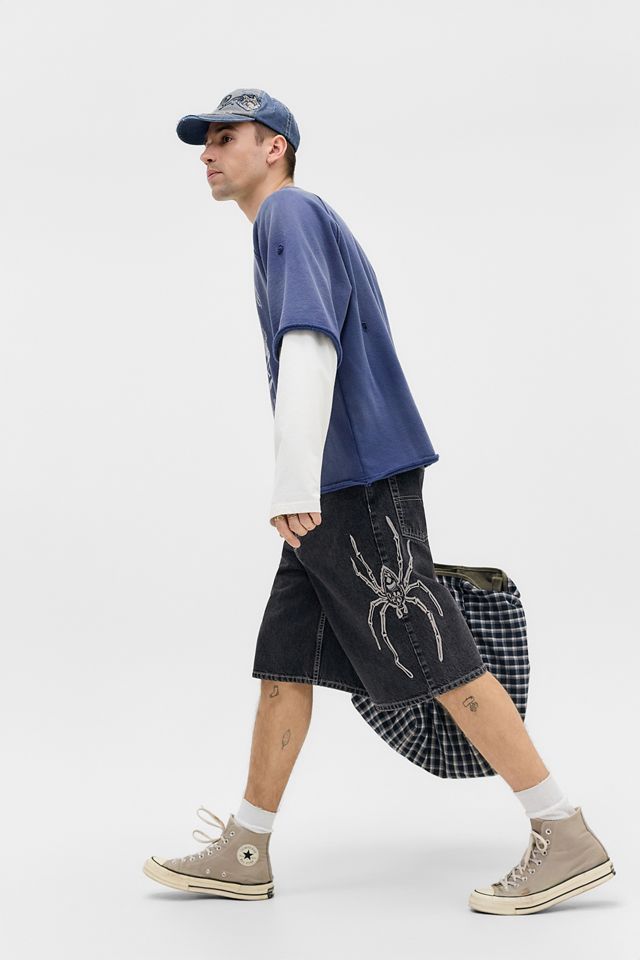 BDG Jack Pantaloncini di Jeans Nero Slavato Spider #1