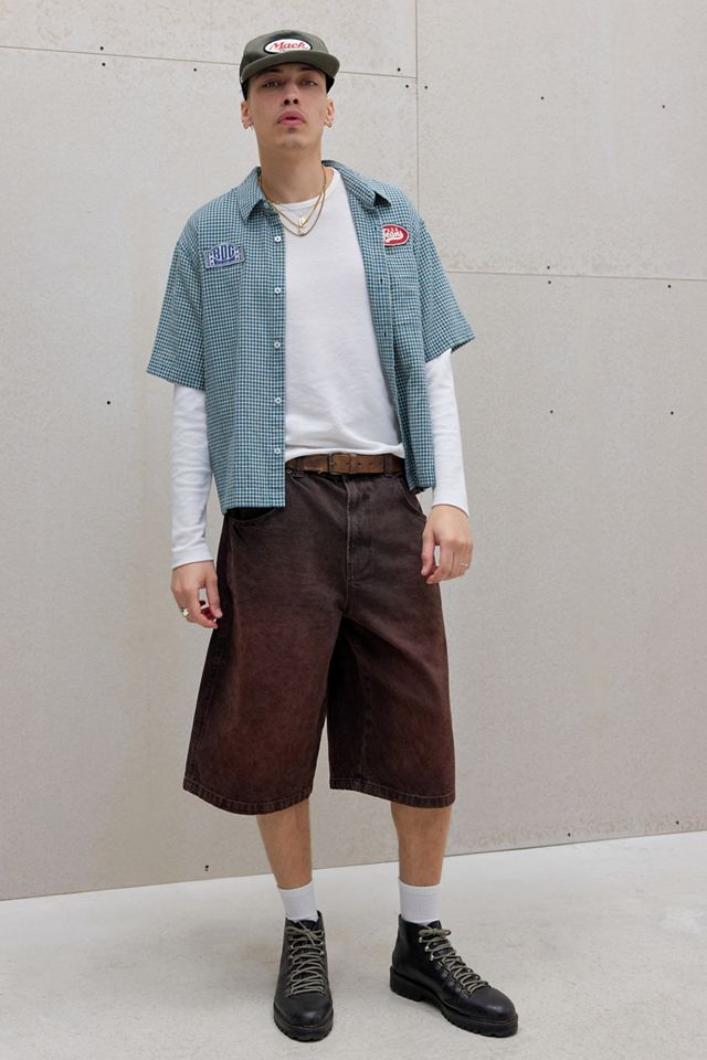 BDG Burgundy Neo Skate Denim Shorts #1
