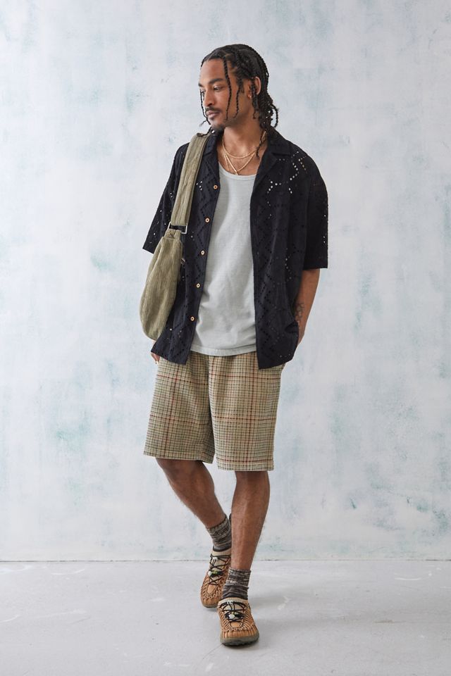 BDG Pantaloncini a quadri in velluto a coste marroni  #1