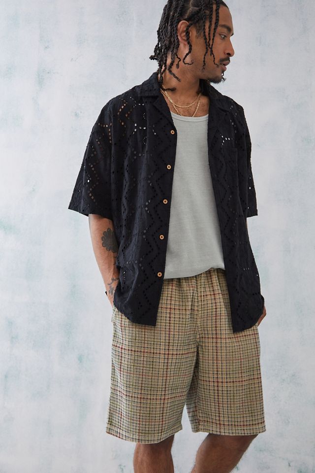 BDG Pantaloncini a quadri in velluto a coste marroni  #2