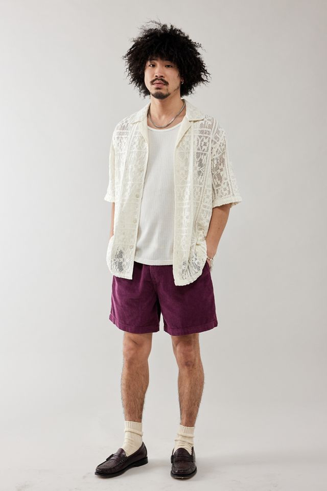 BDG Burgundy Corduroy Shorts #1