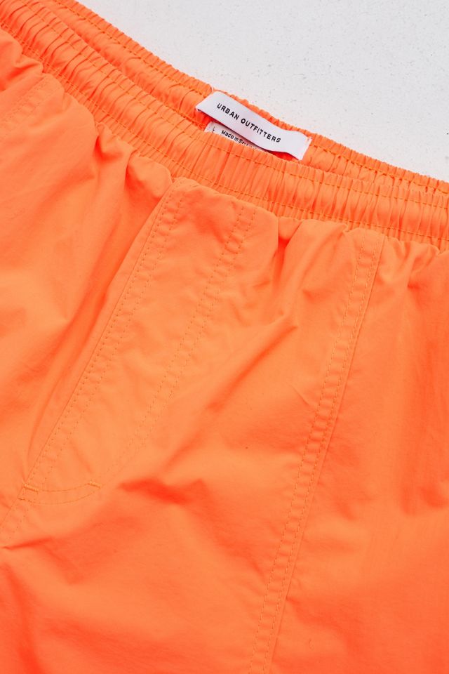 UO Bright Orange Nylon Volley Shorts #1