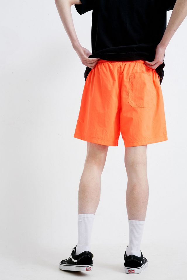 UO Bright Orange Nylon Volley Shorts #3