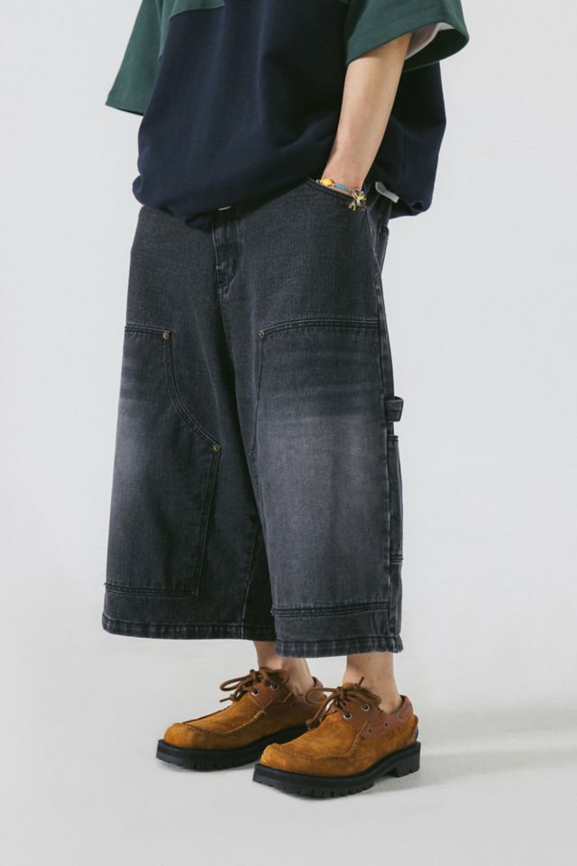 Anglan Black Denim Double Knee Half Pants | Urban Outfitters UK