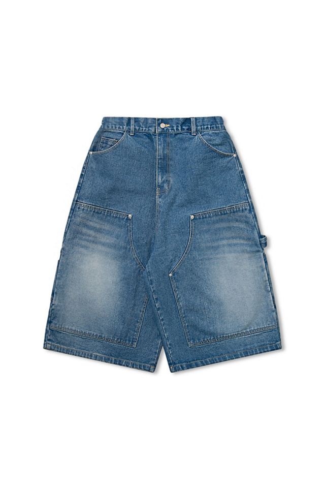 【ANGLAN】Stud Nonfade Denim Half Pants Half Pants - ANGLAN