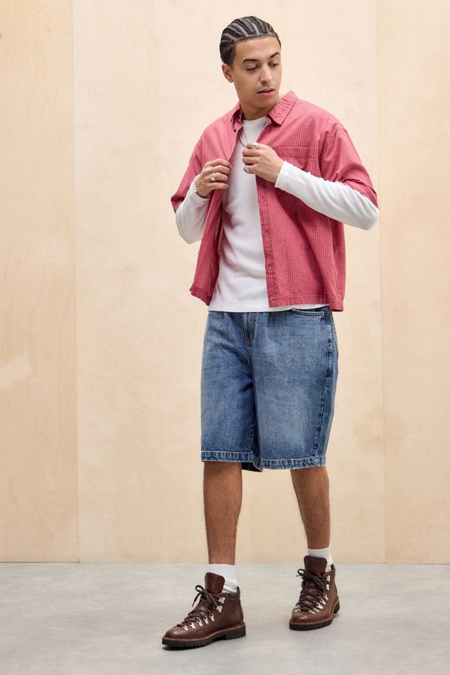 Temp Surf Co UO Exclusive Mid Wash Crosshatch Jorts