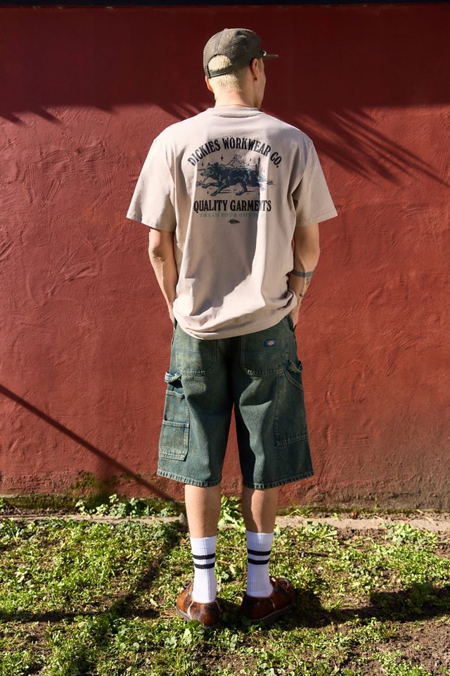 Dickies Green Tone Loose Denim Shorts #1