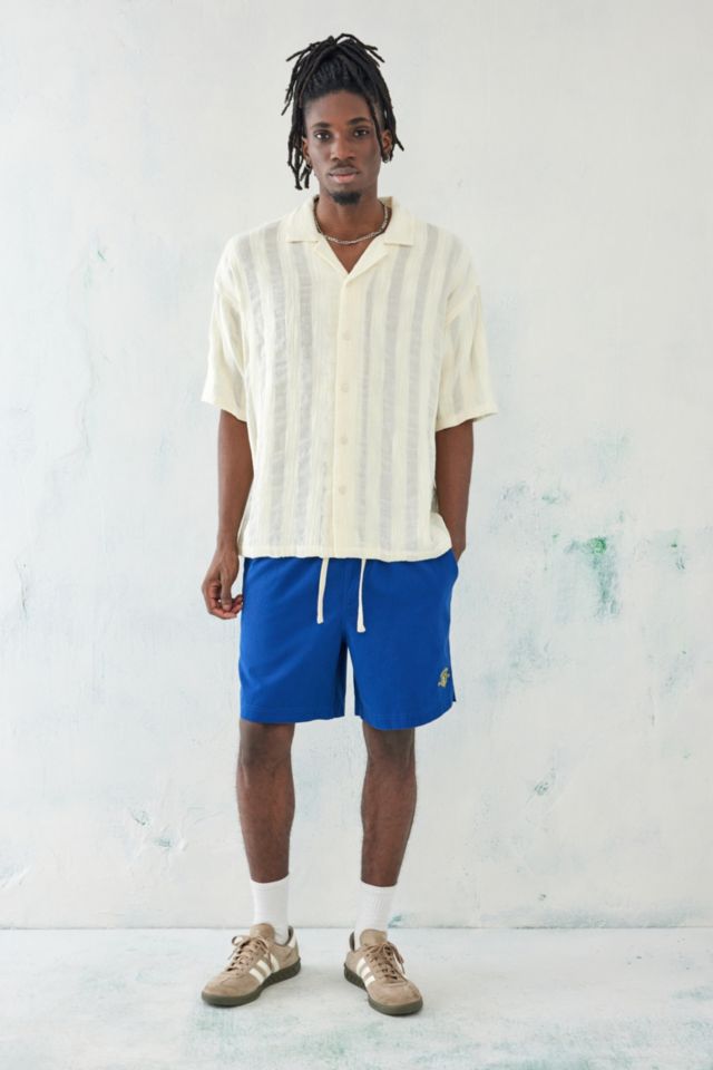 BDG Blue Embroidered Crest Twill Shorts | Urban Outfitters UK