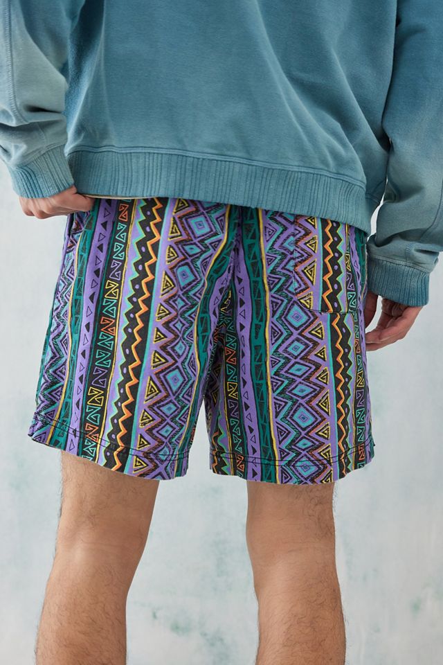 UO Nomad Pantaloncini Twill Geometric Stripe Viola  #3
